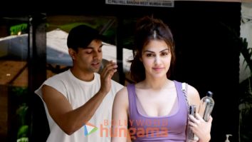 Photos: Rhea Chakraborty spotted outside the gym in Bandra