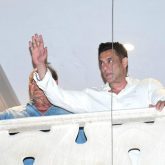 Salman Khan waves at huge crowd of fans outside his residence in Eid 2024, Salim Khan joins, watch video