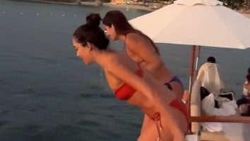 Water baby! Lisa Haydon welcomes the summer with a cool dip