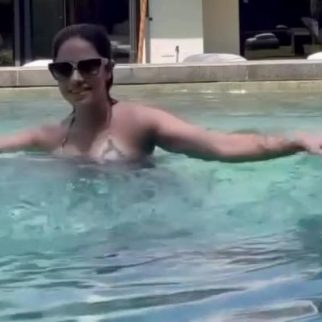 Nushrratt Bharuccha hops in for a quick dip in the pool to beat the heat
