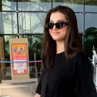 All black airport looks are so cool! Tara Sutaria poses for paps