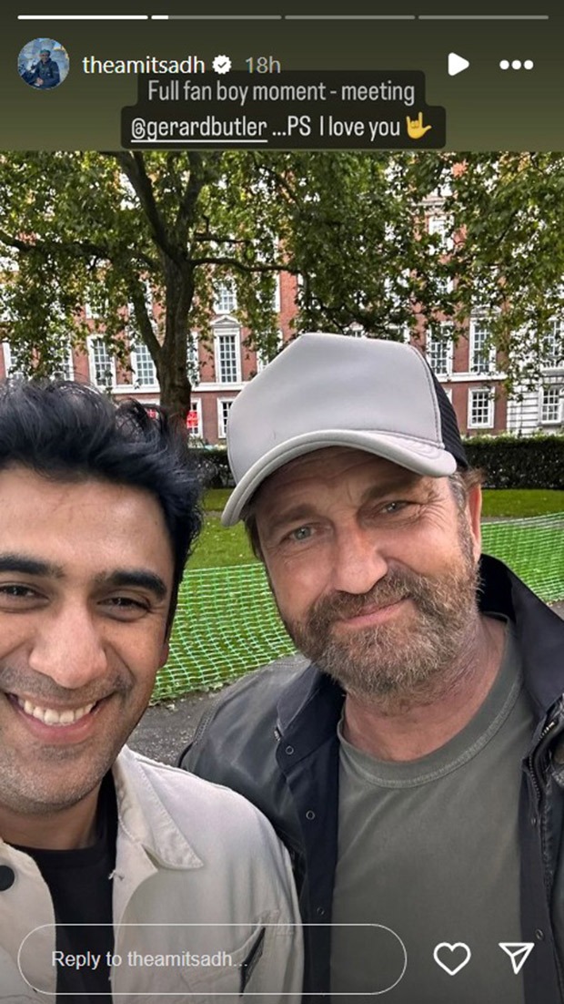 Amit Sadh meets Gerard Butler in London; calls it a Fanboy moment