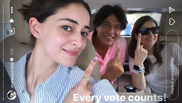 Ananya Panday flaunts her inked finger after participating in Lok Sabha Elections 2024