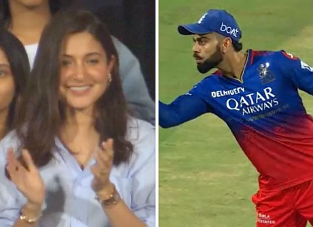 Anushka Sharma cheers for Virat Kohli in Bengaluru during RCB vs GT match, marking first public appearance post Akaay’s birth