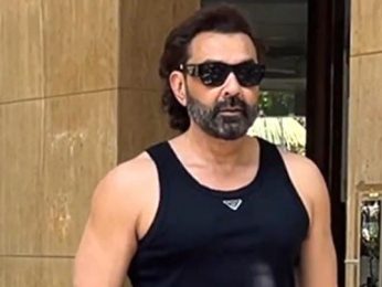 Bobby Deol poses for paps in his all black muscular look Bobby Deol poses for paps in his all black muscular look