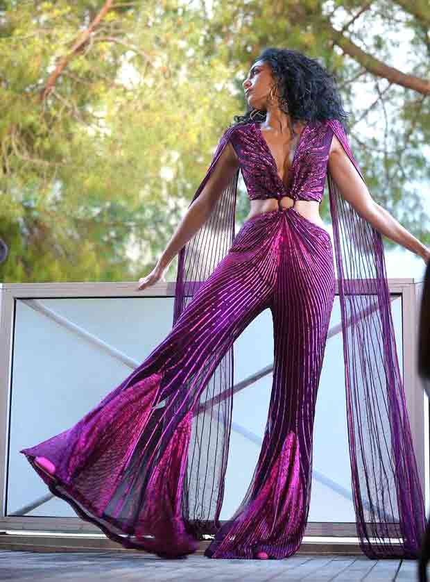 Cannes 2024 Sobhita Dhulipala amps up the glam at French Reviera in Rs. 1.8 lakh Namrata Joshipura V-neckline purple jumpsuit 