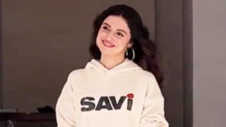 Divya Khossla shows off her ‘Savi’ printed hoodie while posing for paps