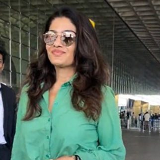 Raveena Tandon strikes a pose for paps as she gets clicked at the airport