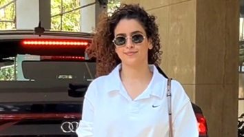 In love with those curls! Sanya Malhotra poses for paps