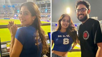 Janhvi Kapoor cheers for Mumbai Indians wear Mr and Mrs Mahi t-shirt at IPL 2024, see videos and photos