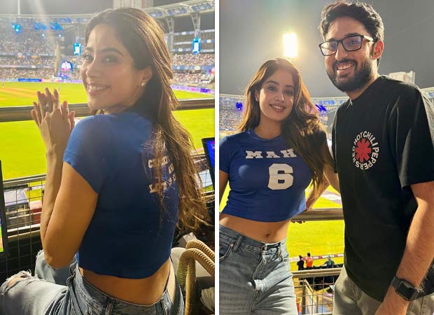 Janhvi Kapoor cheers for Mumbai Indians wear Mr and Mrs Mahi t-shirt at IPL 2024, see videos and photos
