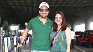 Happily Family! Kajal Aggarwal poses with husband and son at the airport