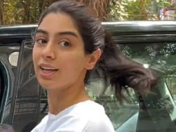 Khushi Kapoor greets paps post workout session
