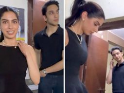 Khushi Kapoor twins with rumoured beau Vedang Raina at Mr & Mrs Mahi screening