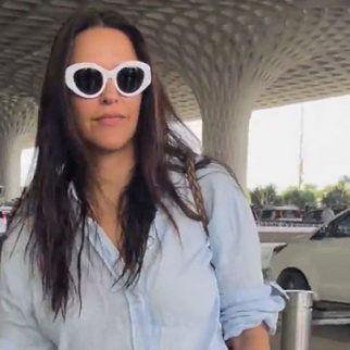 Neha Dhupia smiles for paps as she gets clicked at the airport