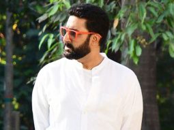 Paps capture a glimpse of Abhishek Bachchan dressed in white shirt and denims