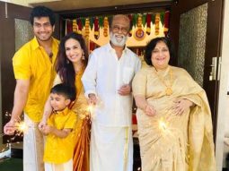 Rajinikanth turns perfect host for grandson Ved’s birthday