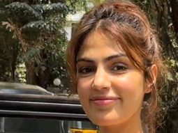 Rhea Chakraborty smiles for paps as she gets clicked outside gym