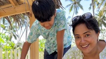 Sameera Reddy enjoys the calming sunset by the beach