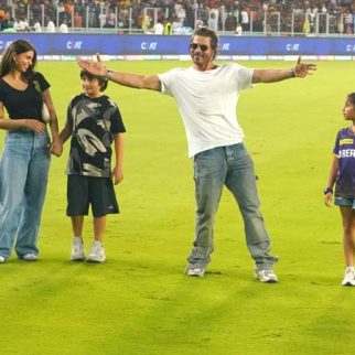 Shah Rukh Khan celebrates KKR's victory with family at Ahmedabad stadium, delights fans with iconic pose