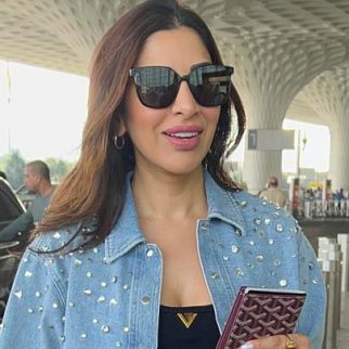 Sophie Choudry flaunts her pearl denim jacket at the airport