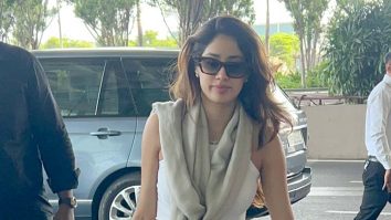 Janhvi Kapoor gets clicked in all white with dad Boney Kapoor at the airport