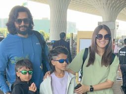 Riteish Deshmukh & Genelia Deshmukh get clicked at the airport with kids