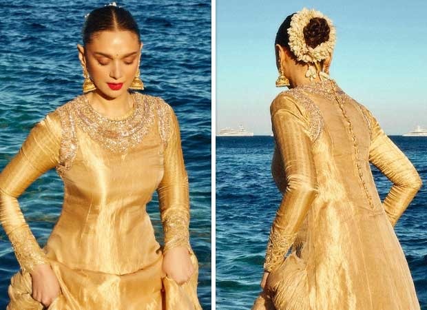 Aditi Rao Hydari channels Bibbojaan vibes in a golden Manish Malhotra gown in these dreamy vintage photos from Cannes