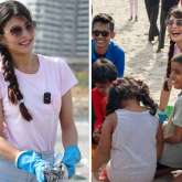 Jacqueline Fernandez participates in a beach cleaning drive on World Environment Day; see pics