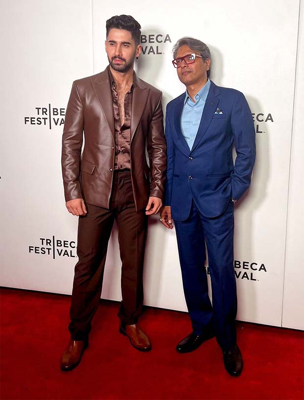 Karan Johar, Lakshya, Guneet Monga and team Kill strike a pose during the premiere at Tribeca Film Festival 2024 