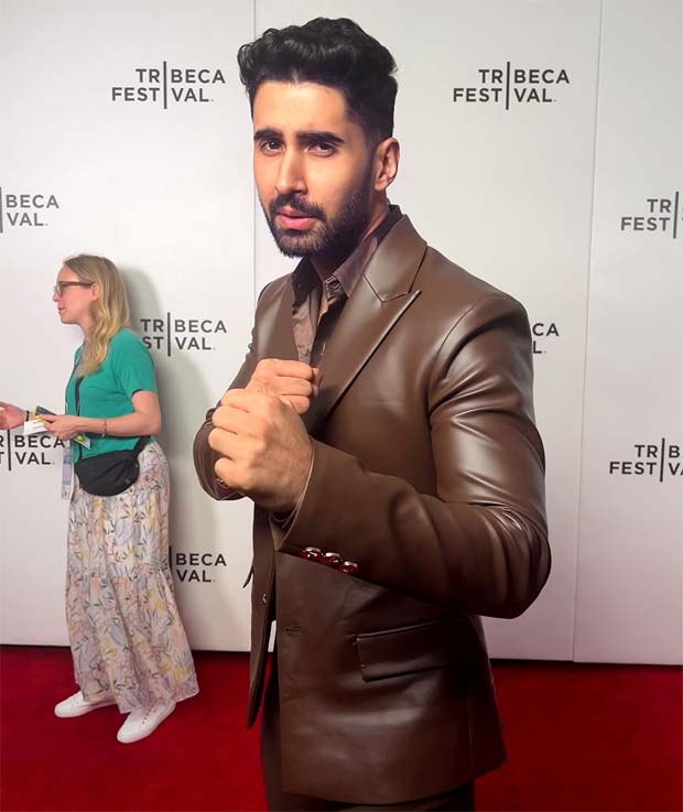 Karan Johar, Lakshya, Guneet Monga and team Kill strike a pose during the premiere at Tribeca Film Festival 2024 