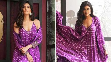 Karishma Tanna flaunts contemporary look in Bandhani Kaftan ensemble