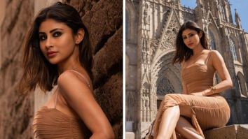 Mouni Roy stuns in Spain with postcard-worthy pics in ruched tanned bodycon dress; shares picturesque glimpses with Barcelona Cathedral