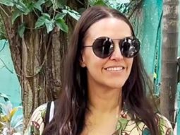 Neha Dhupia greets paps as she gets clicked in a comfy casual look