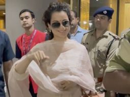 Paps congratulate Kangana Ranaut as she gets clicked at the airport