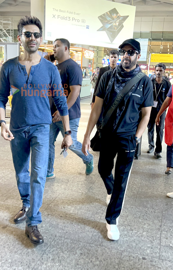 photos kartik aaryan and kabir khan snapped at the airport 2 3