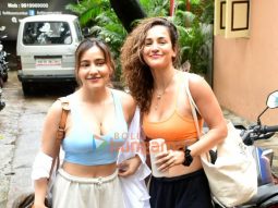 Photos: Neha Sharma and Aisha Sharma spotted outside a gym in Bandra