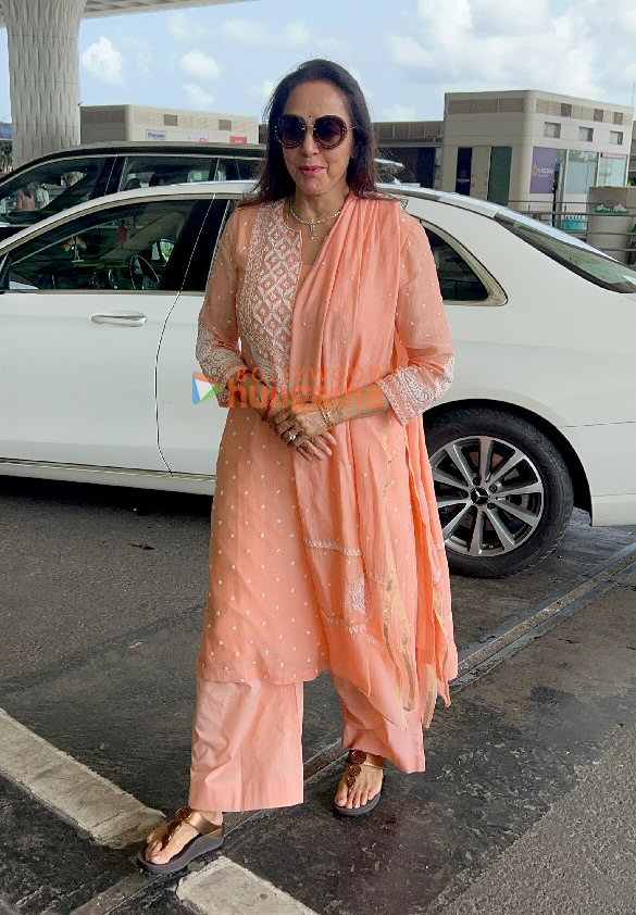 photos rahul preet singh keerthy suresh and hema malini snapped at the airport 3