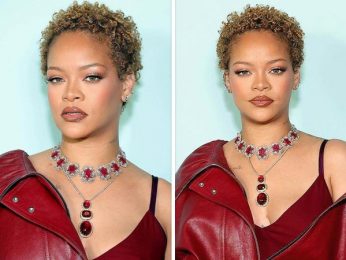 Rihanna embraces natural curls at Fenty launch in burgundy midi-dress; dons exquisite neckpieces by Manish Malhotra and Sabyasachi Mukherjee Rihanna embraces natural curls at Fenty launch in burgundy midi-dress; dons exquisite neckpieces by Manish Malhotra and Sabyasachi Mukherjee