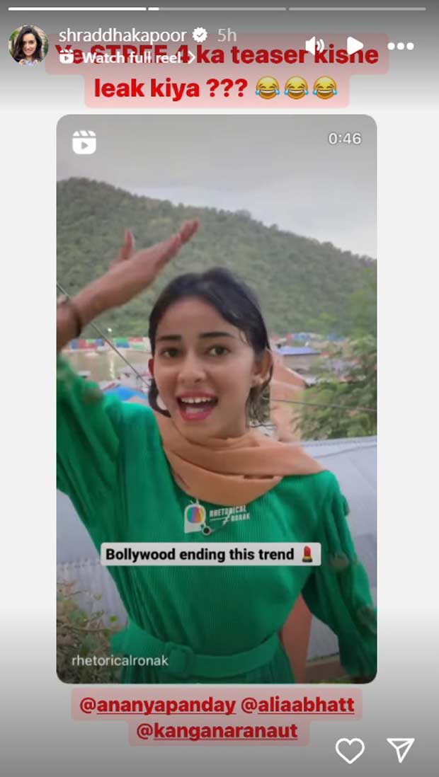 Shraddha Kapoor REACTS to deepfake video featuring Ananya Panday, Alia Bhatt, and Kangana Ranaut: “Stree 4 ka teaser kisne leak kiya?” 