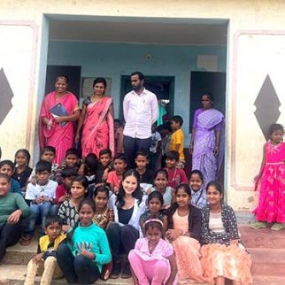 Sunny Leone starts shooting for her next in Karnataka, visits a school in a village during break