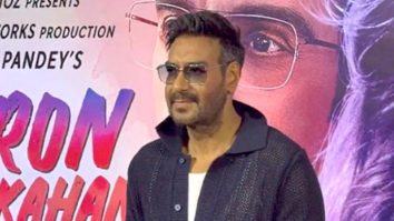 The dapper, Ajay Devgn poses for paps at’Auro Mein Kahan Dum Tha’ trailer launch