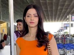Vedhika rocks an orange crop top as she gets clicked at the airport