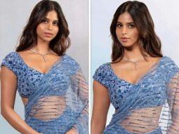 When Suhana Khan mesmerised in Parisian blue custom-Falguni Shane Peacock saree & statement neckpiece