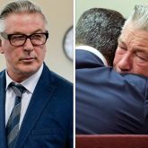 Alec Baldwin breaks down in tears in court as his manslaughter charge gets dismissed in Rust shooting