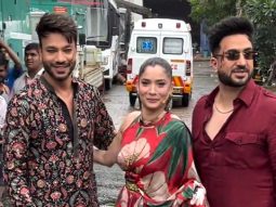 Aly Goni gets clicked with Ankita Lokhande & Vicky Jain at Laughter Chefs set