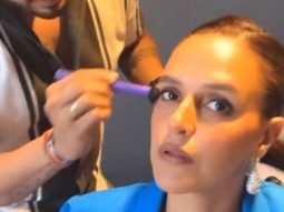 Blazing in blue! Neha Dhupia straight from the makeup chair