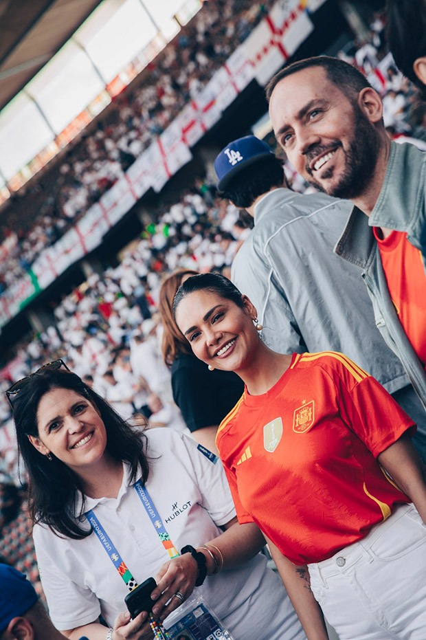 Esha Gupta wears Spanish red jersey for UEFA Euro Finals 2024; her Rs. 22.9 lakh Hublot watch outshines