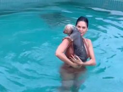 Esha Gupta’s pool time with her little furry baby