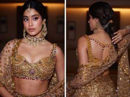 Janhvi Kapoor exudes golden grandeur in bedazzled Falguni Shane Peacock mermaid-style lehenga constructed using real gold temple jewellery at Anant Ambani-Radhika Merchant wedding